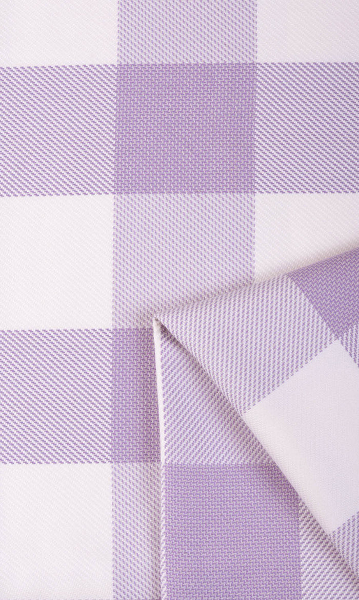 Buffalo Plaid Curtains for Living, Bedroom, Kitchen, Bathroom (Pale Purple/ White)