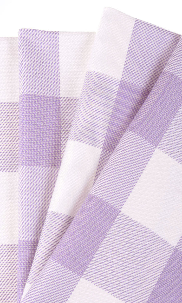 Buffalo Plaid Curtains (Pale Purple/ White) Extra Long Short Wide