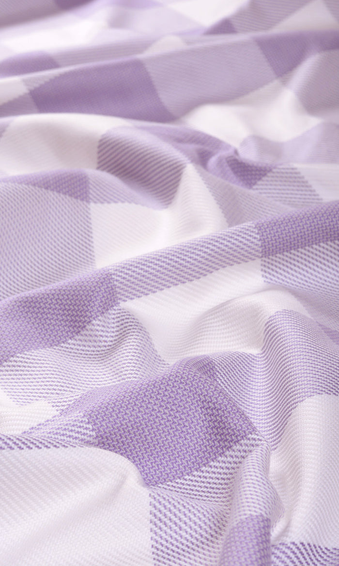 Buffalo Plaid Made-to-Measure Curtains (Pale Purple/ White)