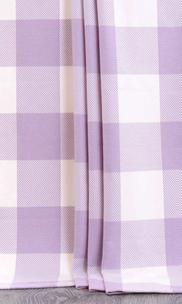 Buffalo Plaid Any Size Style Curtains (Pale Purple/ White)