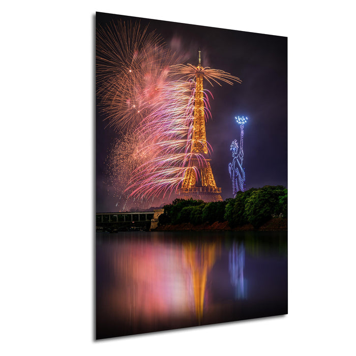 Paris Fireworks Print, Eiffel Tower Bastille Day Wall Art France
