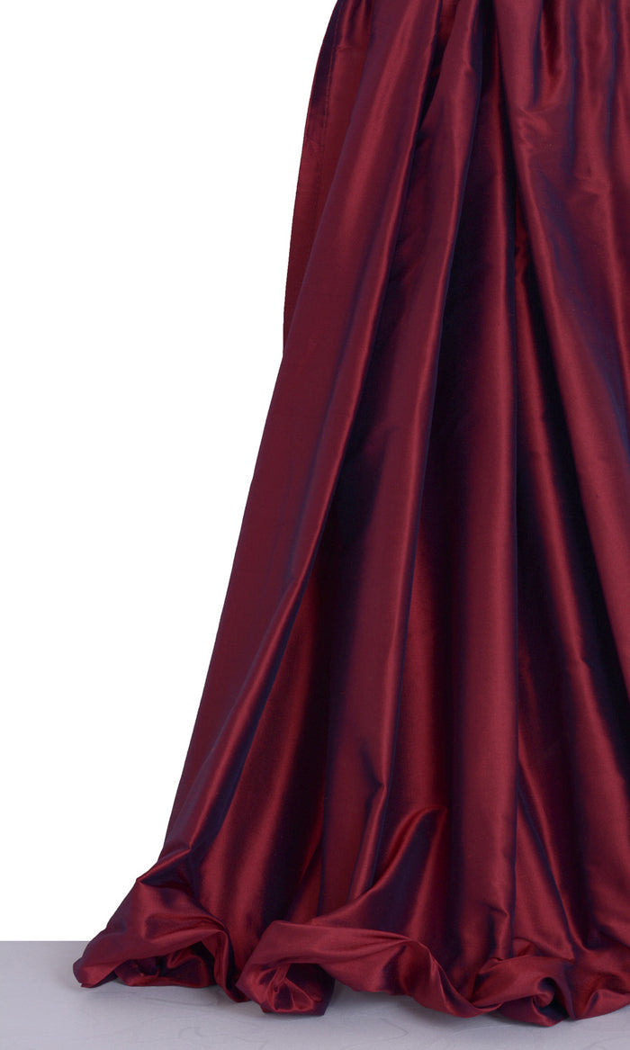 Shantung Silk Curtains for Living, Bedroom, Kitchen, Bathroom (Crimson Red)