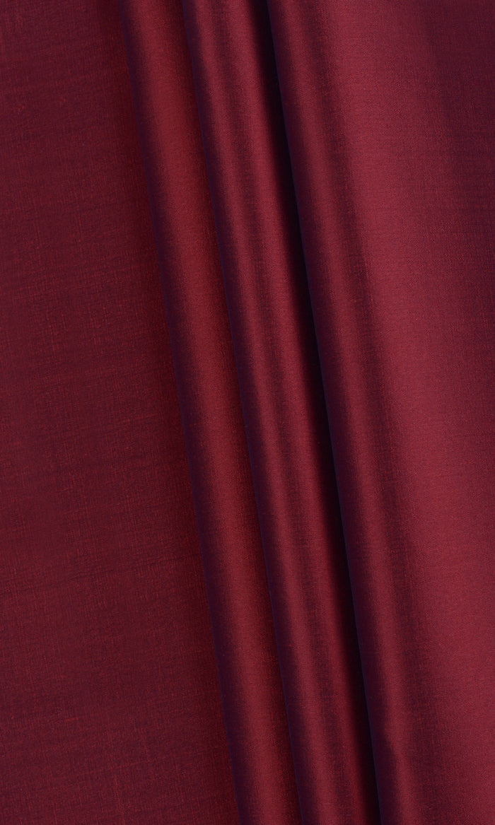 Shantung Silk Any Size Style Curtains (Crimson Red)