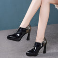 Patent Leather Color-Block Shoes