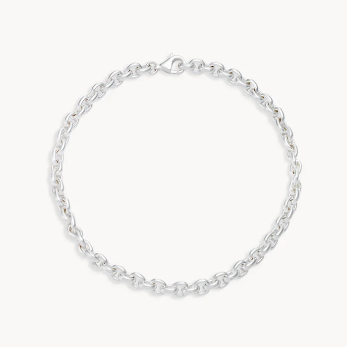 pathfinder silver anklet on white background