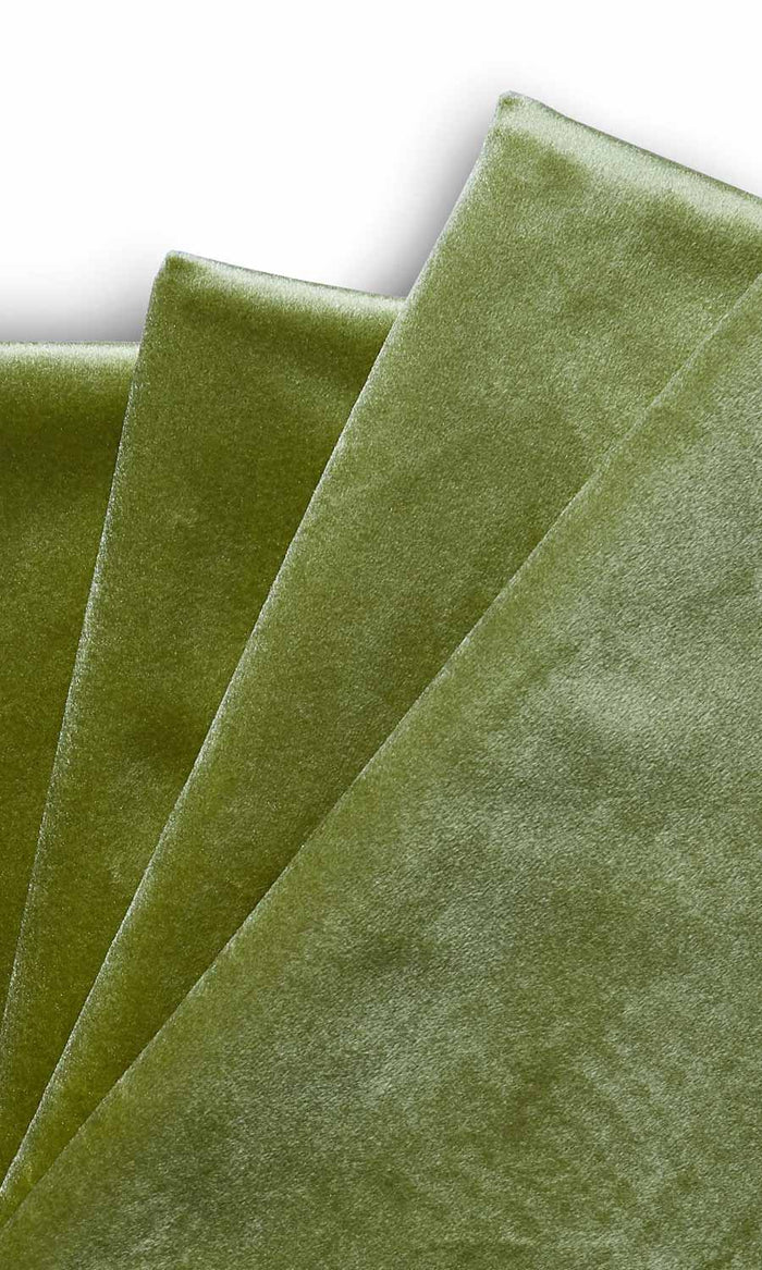 Velvet Pinch Pleat, Rod Pocket, Eyelet Curtains (Green)