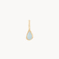 Pear Aquamarine March Mood Birthstone Charm in 10k yellow gold with aquamarine