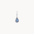 pear blue sapphire september birthstone necklace charm - sterling silver product image