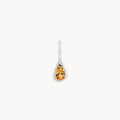 pear citrine november birthstone charm - sterling silver, citrine