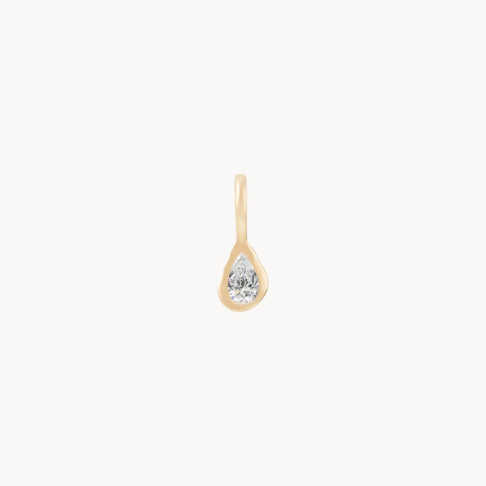 Pear Diamond April Mood Birthstone Charm in 10k yellow gold with diamond