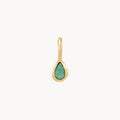 Pear Emerald May Mood Birthstone Charm in 10k yellow gold with emerald