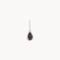 pear garnet january birthstone charm - sterling silver, garnet