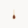 Pear Garnet January Mood Birthstone Charm in 10k yellow gold with garnet