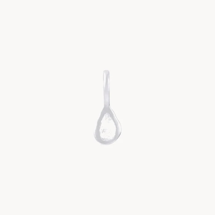 pear moonstone june birthstone necklace charm Silver on white background