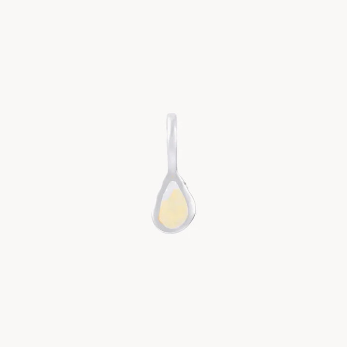 pear opal october birthstone charm - sterling silver, opal