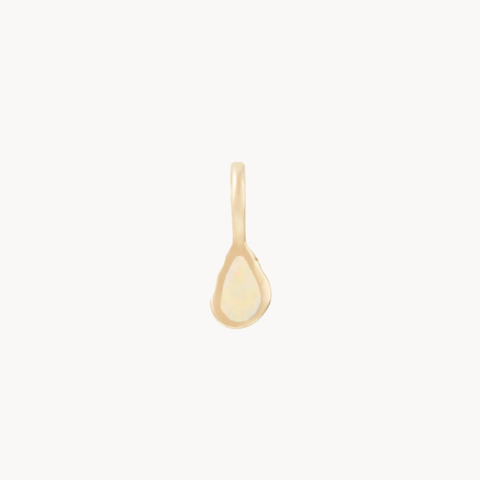Pear Opal October Mood Birthstone Charm in 10k yellow gold with opal