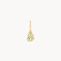 Pear Peridot August Mood Birthstone Charm in 10k yellow gold with peridot