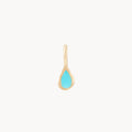Pear Turquoise December Mood Birthstone Charm in 10k yellow gold with turquoise