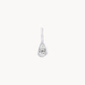 pear white sapphire april birthstone charm - sterling silver, white sapphire