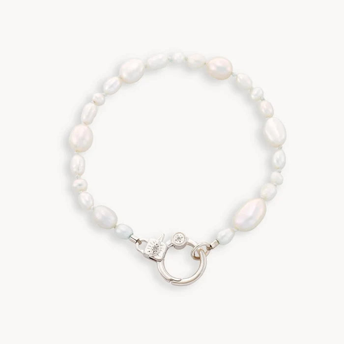 Pearl Eye Love You Bracelet in sterling silver with baroque pearls