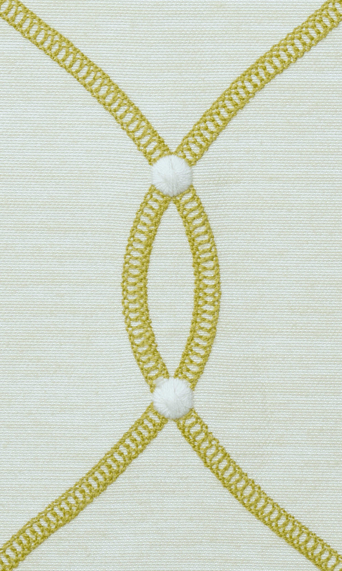 Ogee Embroidery Pinch Pleat, Rod Pocket, Eyelet Curtains (White/ Yellow)