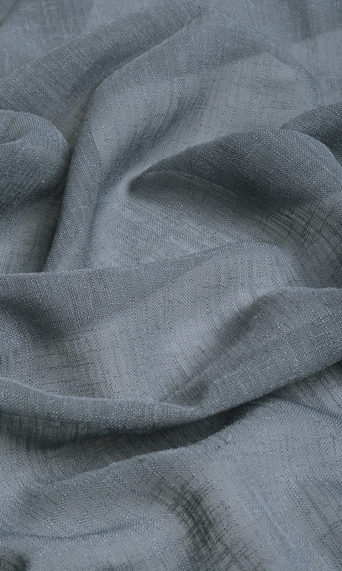 Linen Textured Sheer Window Treatments Fabric By the Metre (Grey)