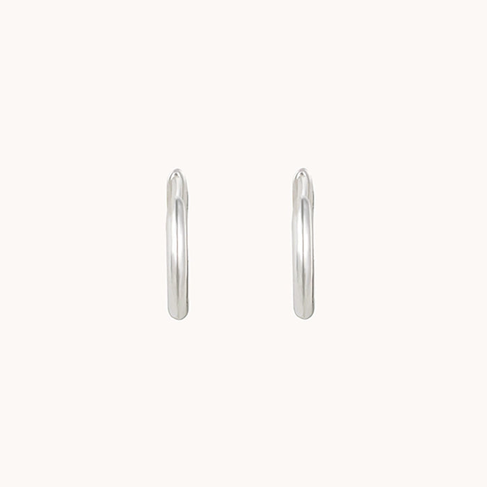 Perfect Small Everyday Hoop Silver, alternate angle detail view 2