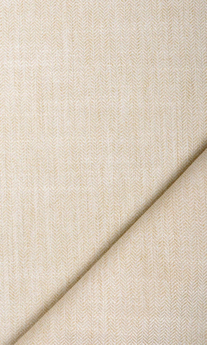 Herringbone Textured Window Treatments Fabric By the Metre (Ivory Beige)