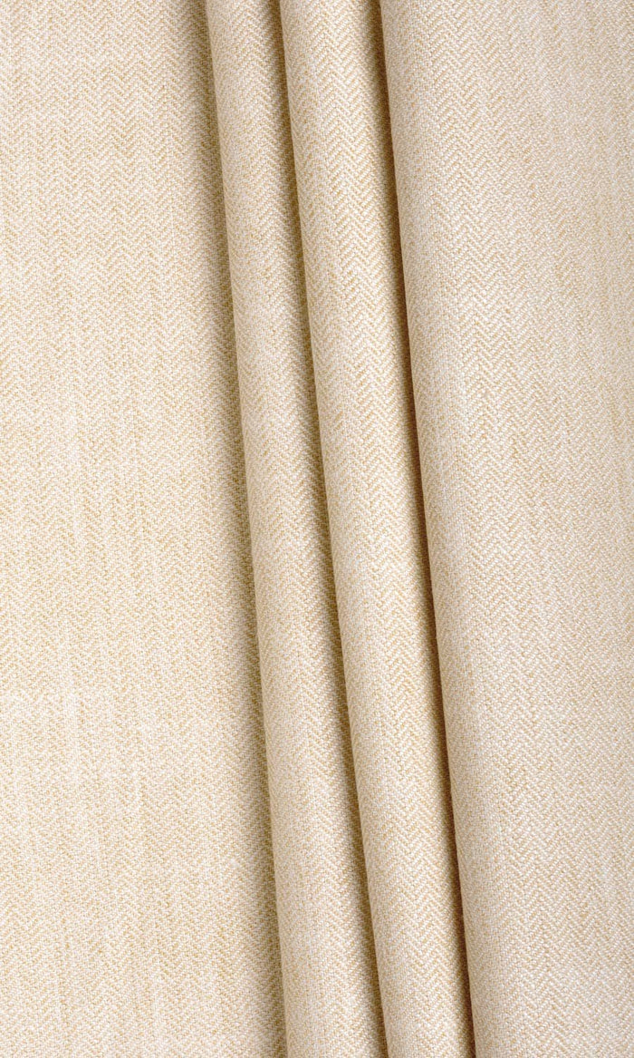 Herringbone Textured Home Textile Fabric Material By the Metre (Ivory Beige)