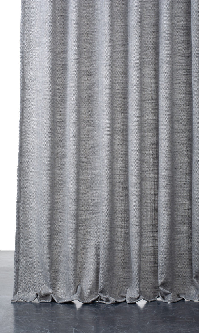 Textured Semi-Sheer Window Treatments Fabric By the Metre (Gray)
