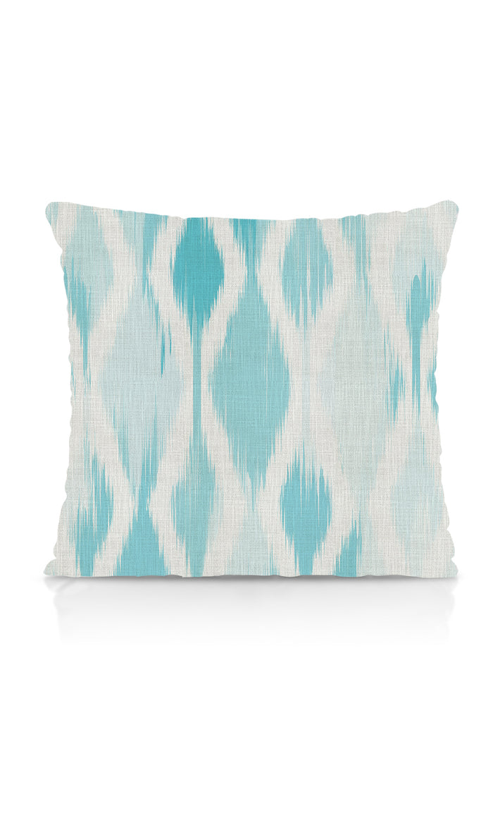 Ikat-Style Home Textile Fabric Material By the Metre (Eggshell White/ Blue)