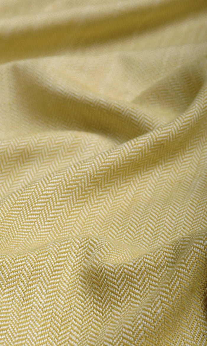 Herringbone Textured Curtains for Living, Bedroom, Kitchen, Bathroom (Yellow)