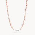 Pink Bloom Opal Beaded Necklace Silver in sterling silver with pink opal