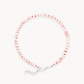 pink opal beaded anklet - sterling silver, natural pink opals, brilliant diamonds