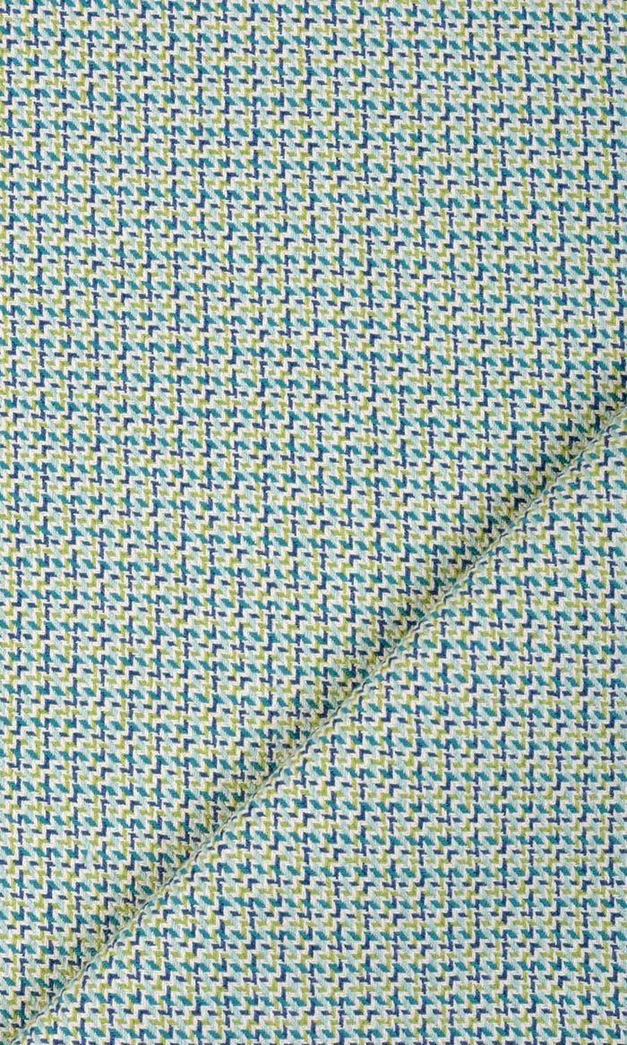 Houndstooth Patterned  Drapery (Blue/ Green) Extra Long Short Wide