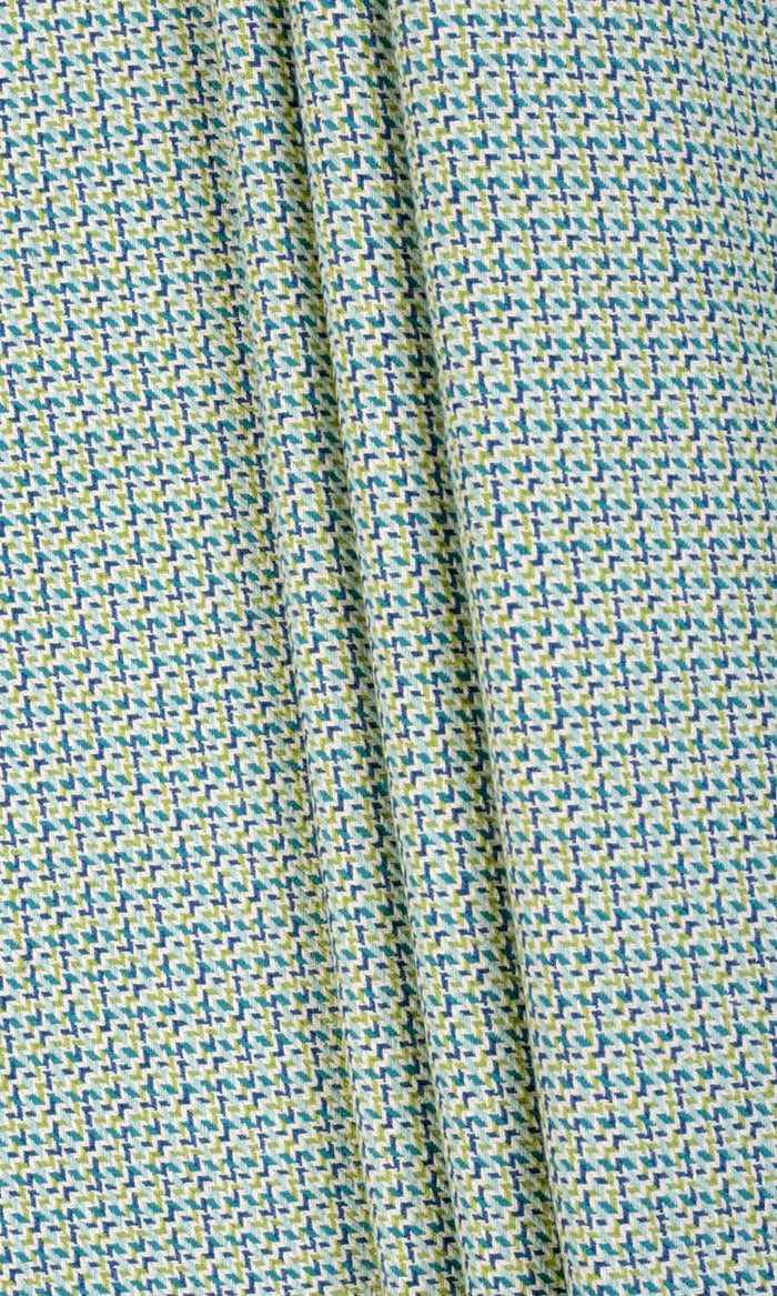 Houndstooth Patterned  Made-to-Measure Curtains (Blue/ Green)