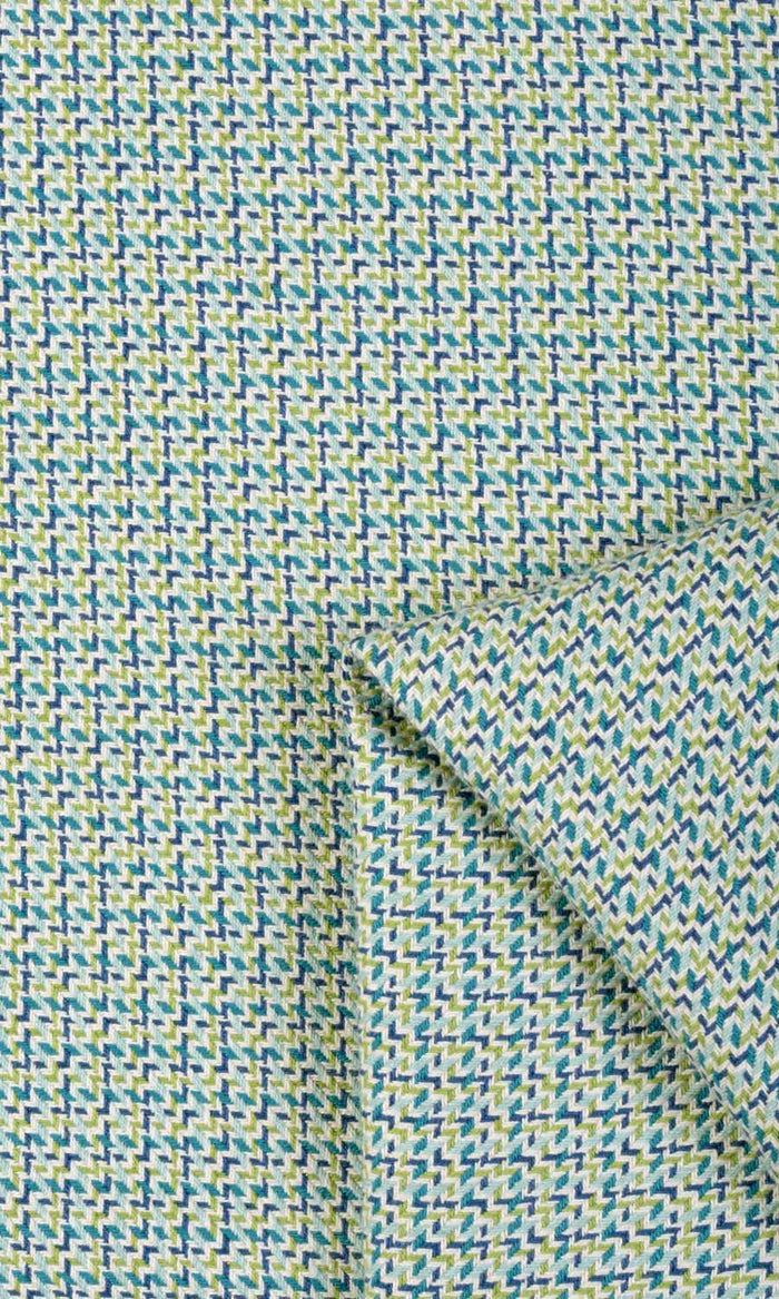 Houndstooth Patterned  Any Size Style Curtains (Blue/ Green)