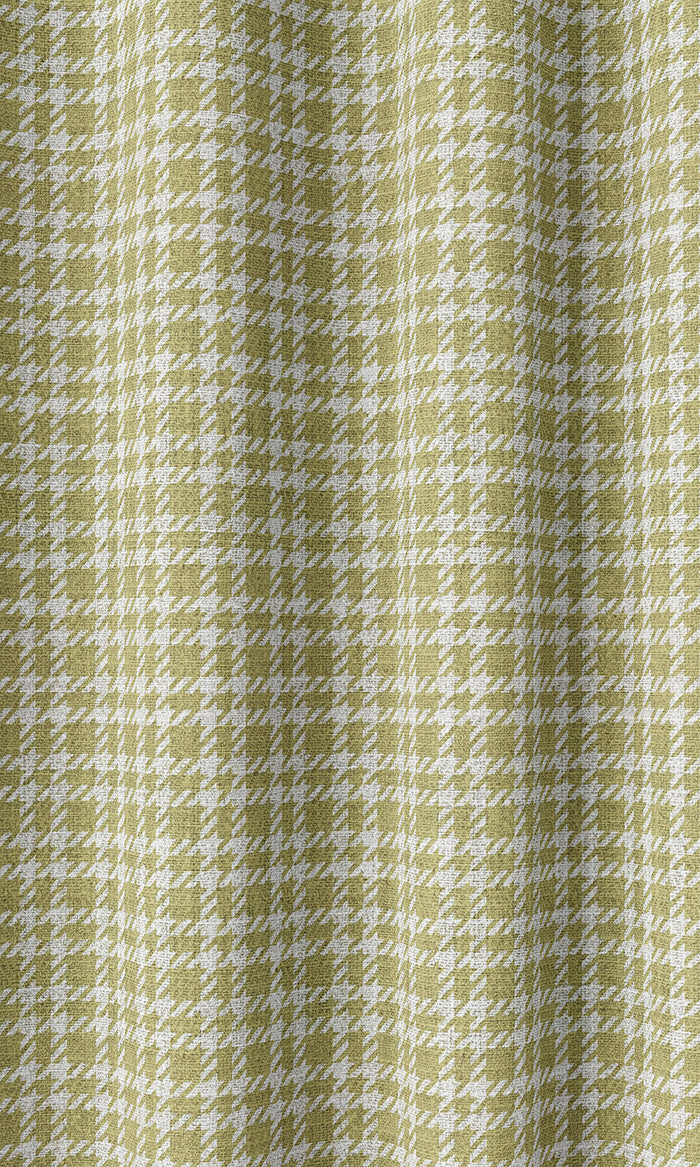 Checkered Home Décor Fabric By the Metre (Chartreuse Green/ White)