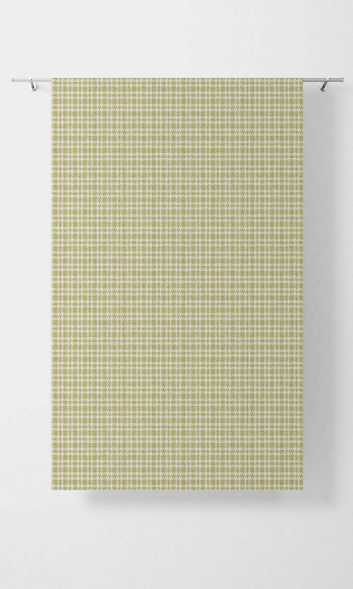 Checkered Fabric Material By the Metre (Chartreuse Green/ White)