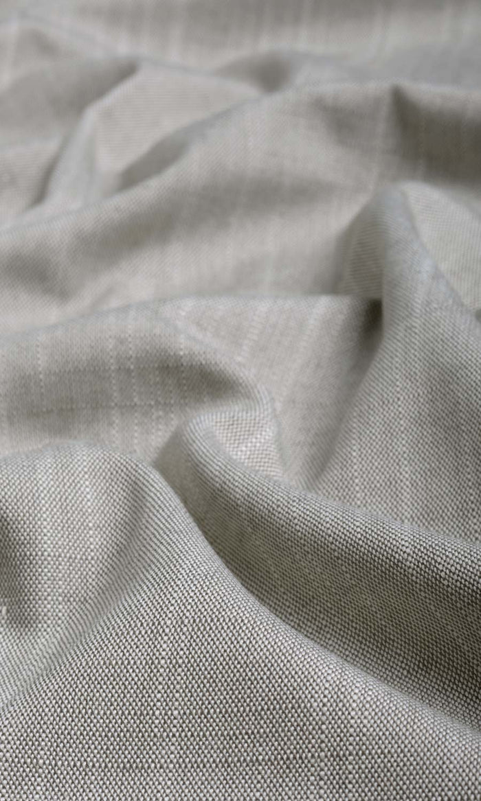 Plain Linen Texture Fabric By the Metre for Curtains & Drapes (Warm Grey)