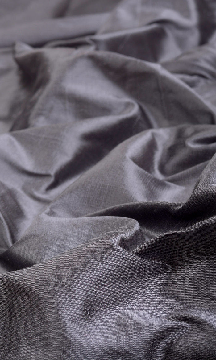 Shantung Silk Home Textile Fabric Material By the Metre (Grey/ Purple)