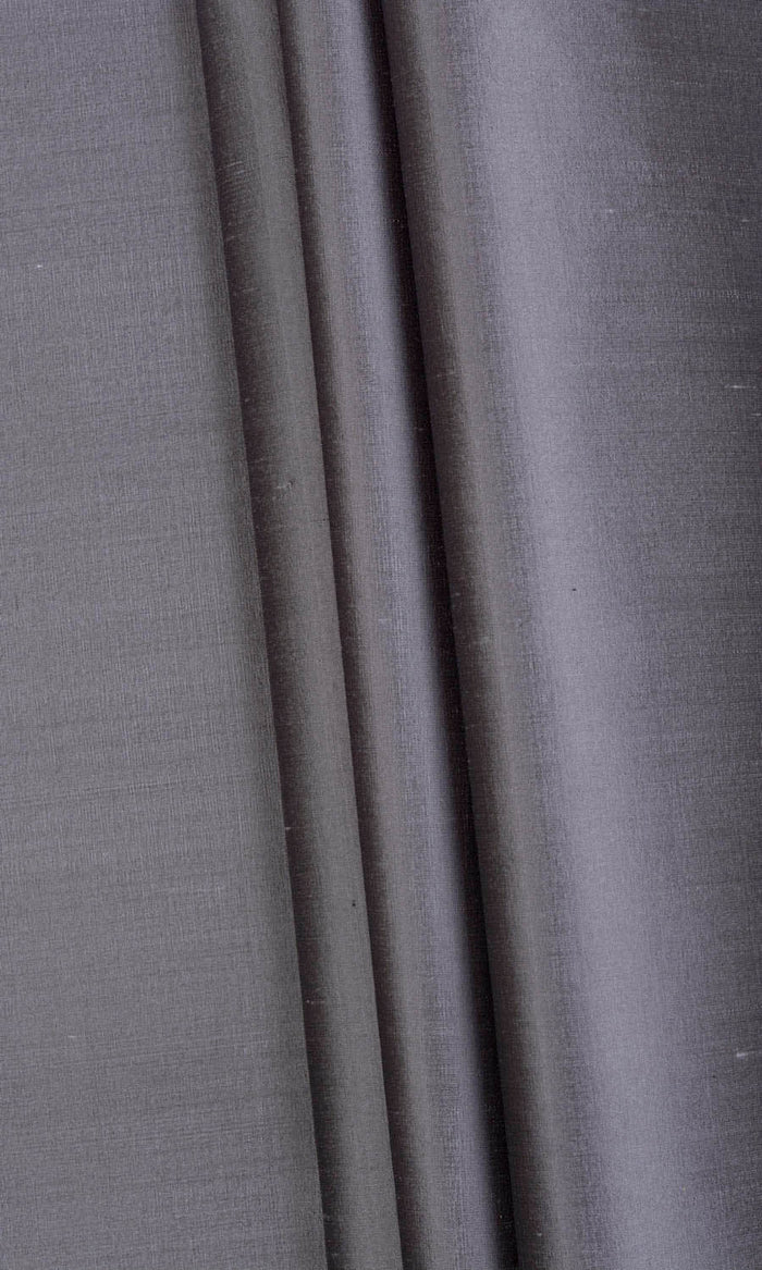 Shantung Silk Fabric By the Metre for Curtains & Drapes (Grey/ Purple)