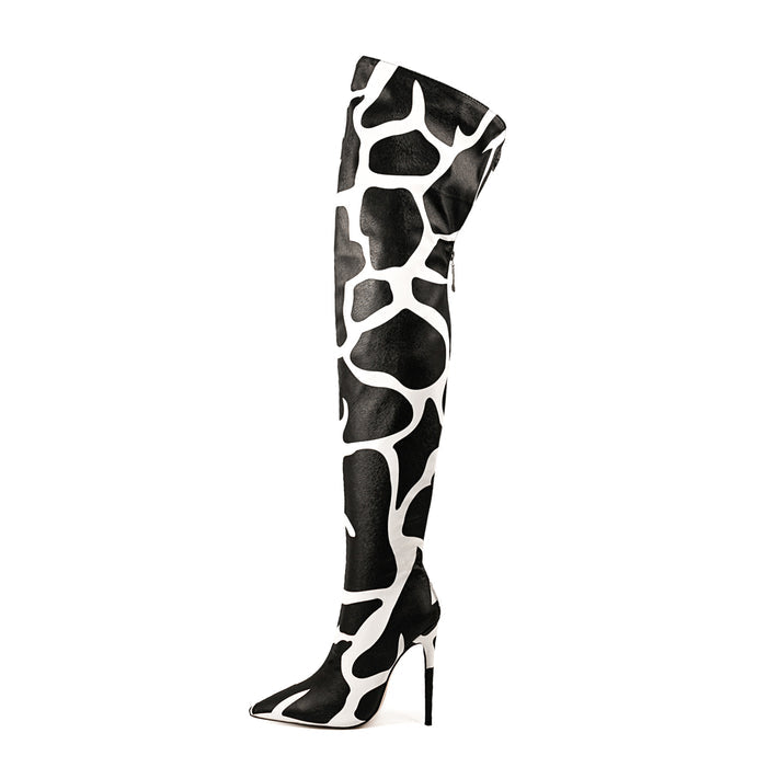 Pointed-toe Stiletto-heeled Over-the-knee Boots For Women