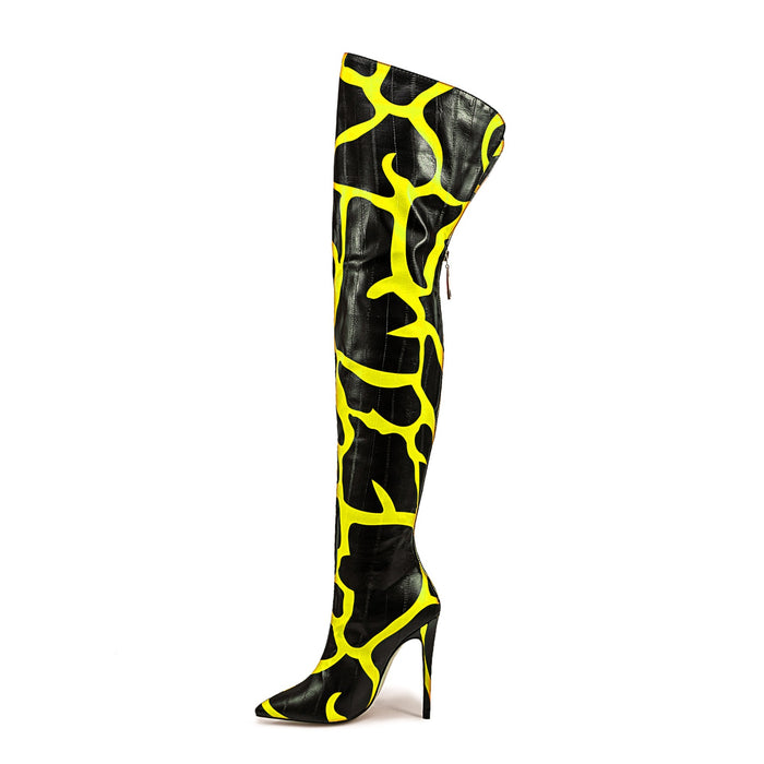 Pointed-toe Stiletto-heeled Over-the-knee Boots For Women