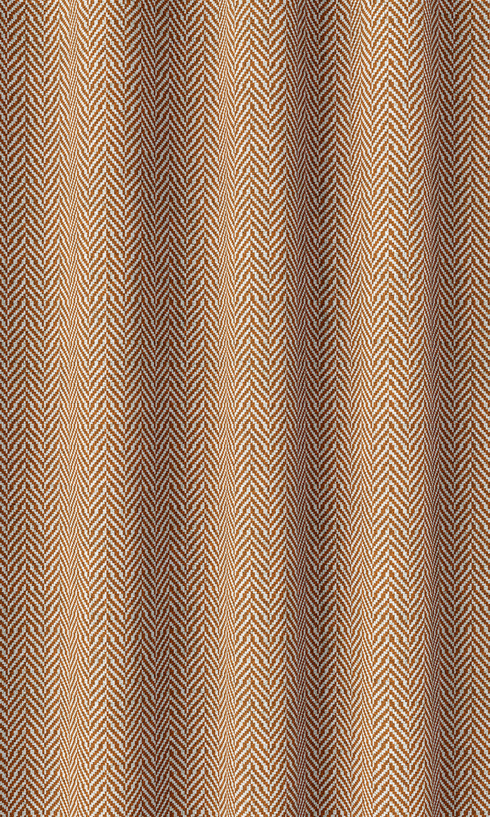 Herringbone Home Décor Fabric By the Metre (Orange/ White)