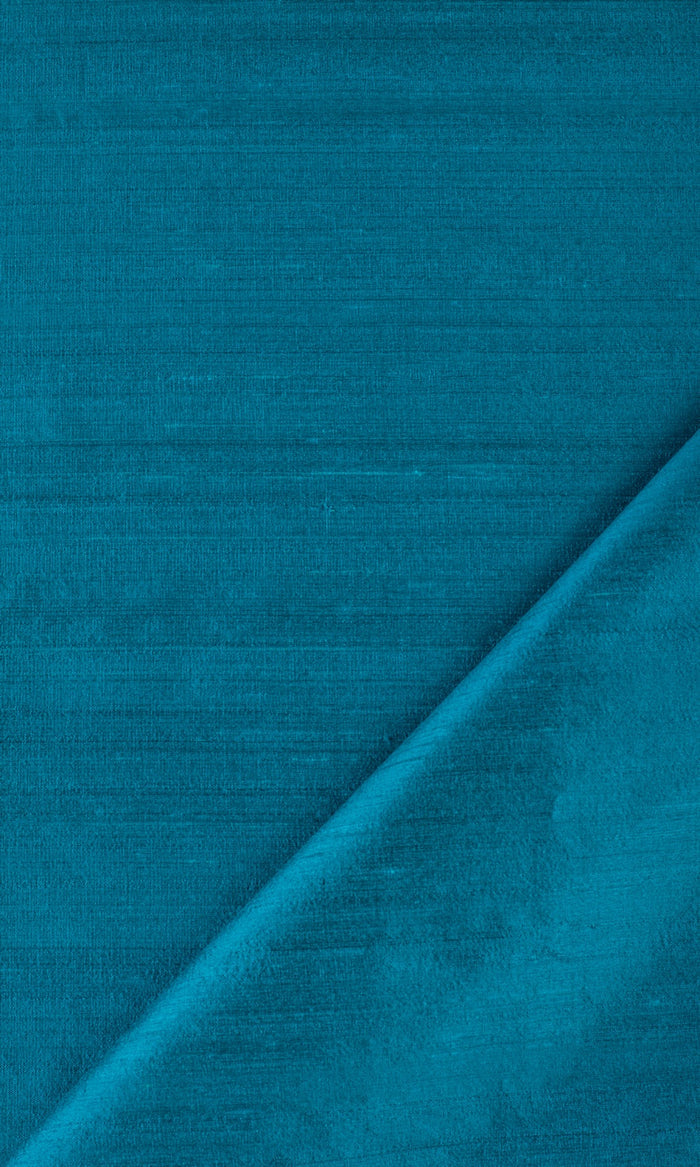 Dupioni Silk Curtains for Living, Bedroom, Kitchen, Bathroom (Teal Blue)