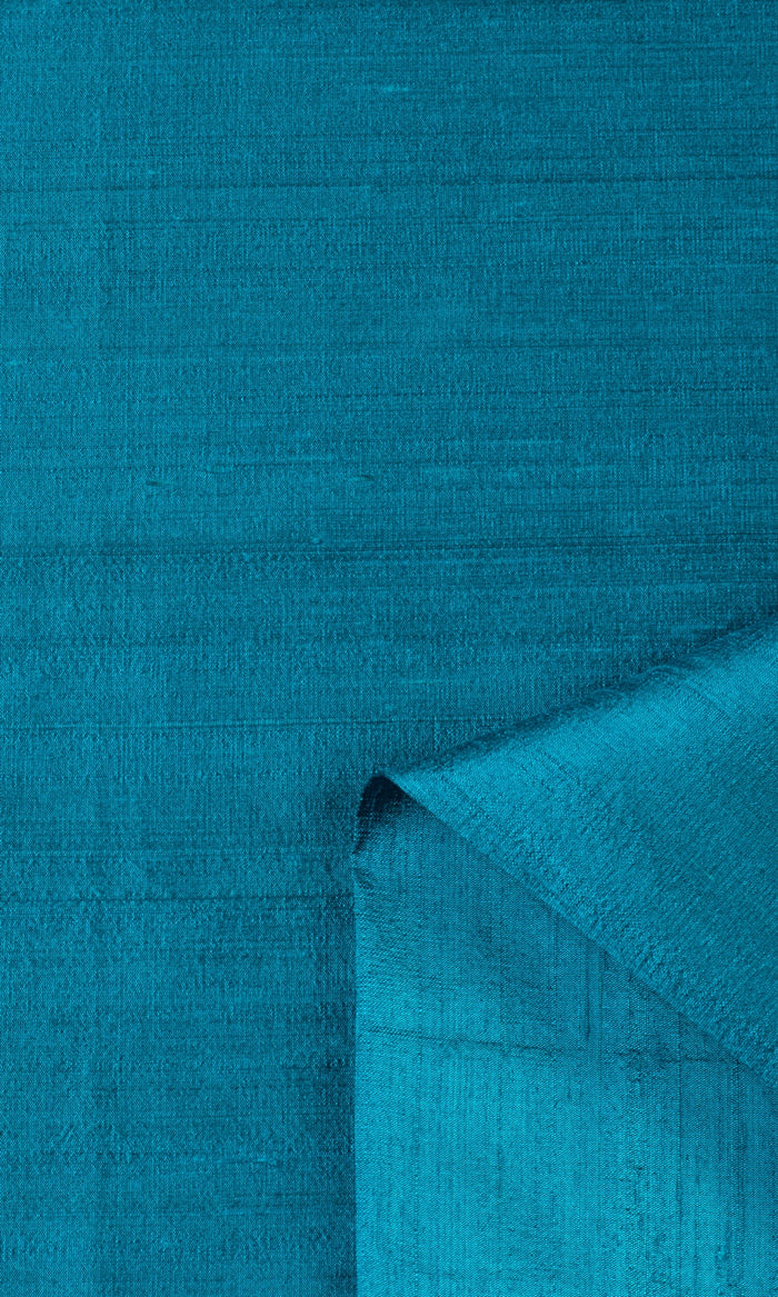 Dupioni Silk Curtains (Teal Blue) Extra Long Short Wide