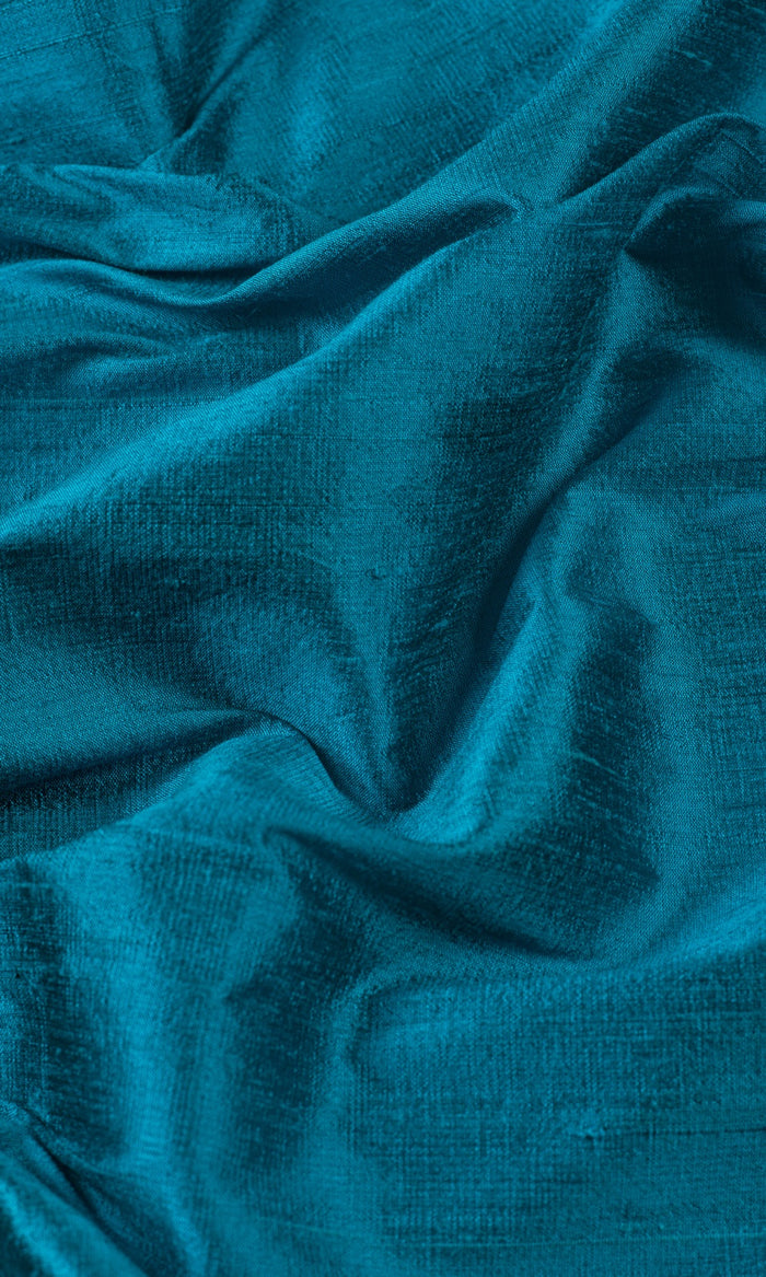 Dupioni Silk Made-to-Measure Curtains (Teal Blue)