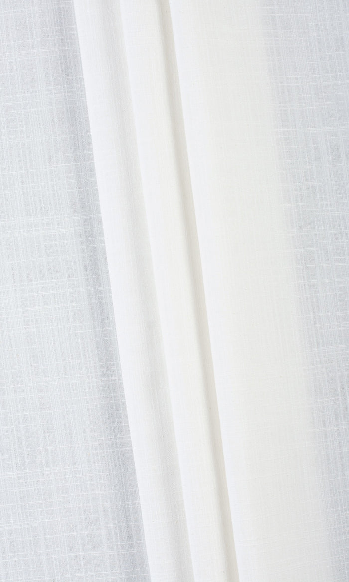 Plain Linen-Texture Fabric Material By the Metre (White)