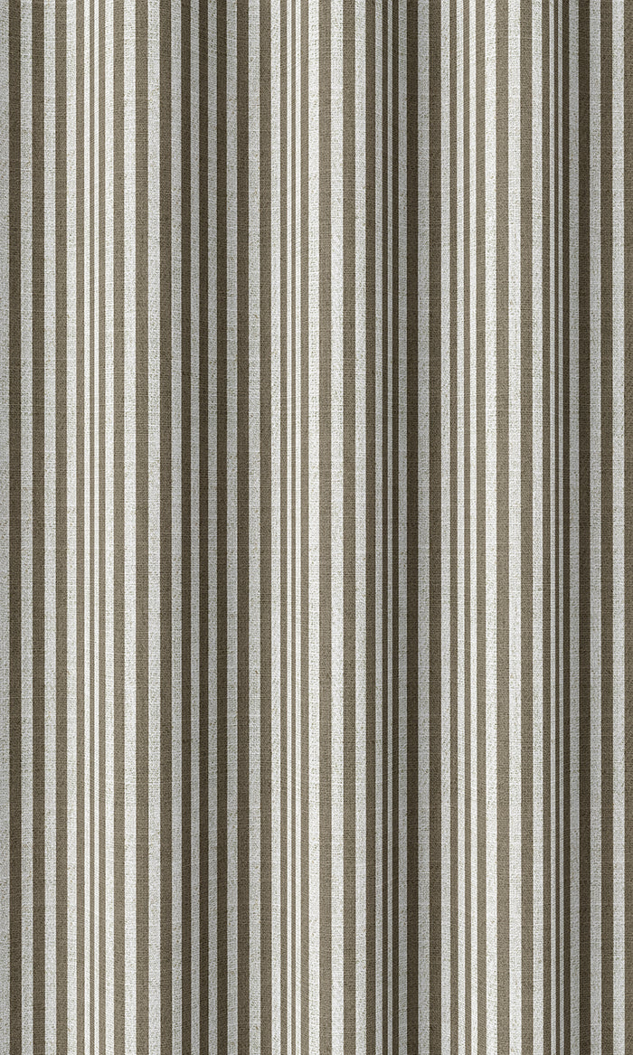 Striped Drapery (Tan Brown/ White)